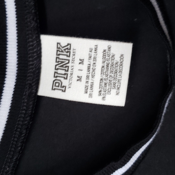 PINK Victorias Secret Skater Dress size M Tropical Palm Print Black Sleeveless - Picture 2 of 6